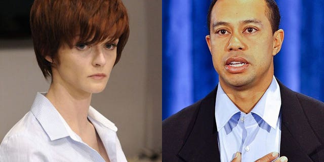 Feb 19: Joslyn James (left) is seen at a press conference after Tiger Woods' public apology for several affairs.