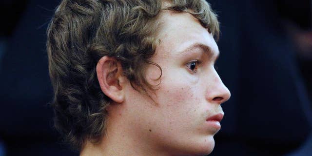 FILE - In a March 31, 2015 file photo, Erich Milton Nowsch Jr., 19, appears in court in Las Vegas. Nowsch, accused of fatally shooting Las Vegas neighborhood mother Tammy Meyers, says he mistook her for drug thugs who had threatened him and his family, according to a taped interview with Las Vegas police that defense attorneys now want tossed out of the puzzling murder case initially thought to be a road rage killing. (AP Photo/John Locher, File)