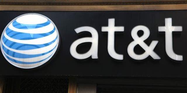 An AT&T sign at a store in New York.