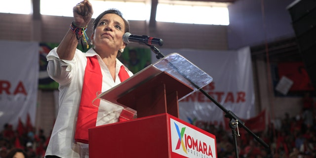 Presidential candidate Xiomara Castro in Tegucigalpa, Honduras, Sunday, June 16, 2013.