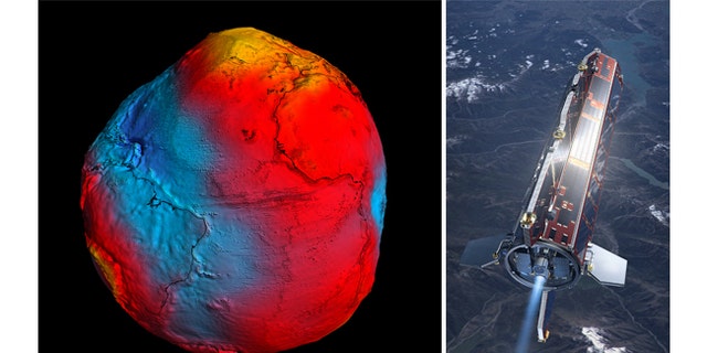 ESA's staellite (right) has delivered the most accurate model of the "geoid" ever produced.