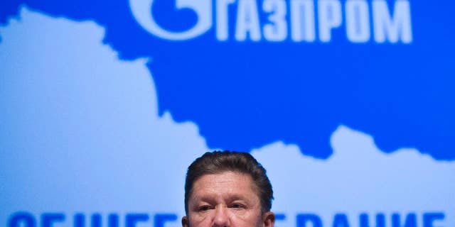 Russian state-run natural giant Gazprom CEO Alexei Miller attends an annual shareholders' meeting in the Gazprom headquarters in Moscow, Russia, Friday, June 27, 2014. 