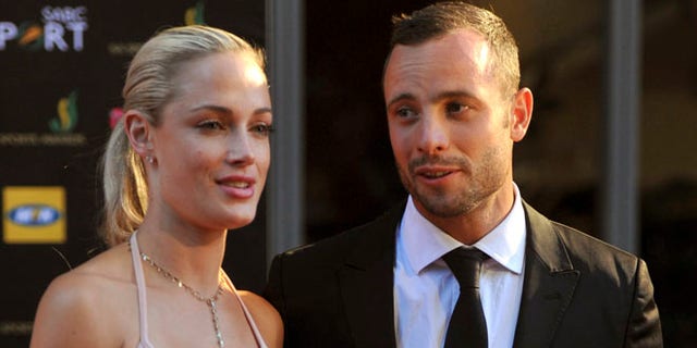 Reeva Steenkamp and Oscar Pistorius Nov. 4, 2012, at a red carpet event.