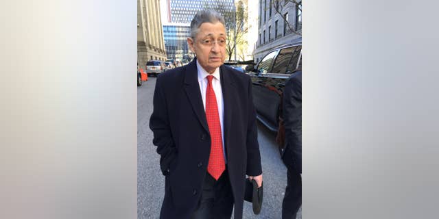 FILE- In this April 14, 2016 file photo, former New York Assembly Speaker Sheldon Silver leaves court in New York. Silver will learn his fate following his November conviction in a $5 million corruption case. Judge Valerie Caproni is scheduled to sentence the Manhattan Democrat on Tuesday, May 3. (AP Photo/Larry Neumeister, File)