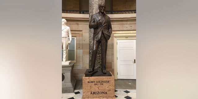 The statue of Sen. Barry Goldwater, R-Ariz., in the Capitol’s Statuary Hall. Goldwater was Sen. JOhn McCain’s Senate predecessor.