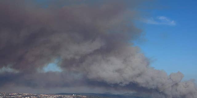 Plumes of smoke from a wild fire rise over Valparaiso, Chile, Friday, March 13, 2015. A serious forest fire spread quickly on Chile's coast Friday and threatened to reach the nearby port cities of Valparaiso and Vina del Mar. Deputy Interior Secretary Mahmud Aleuy said that thousands have been evacuated as flames advanced nearby. (AP Photo)