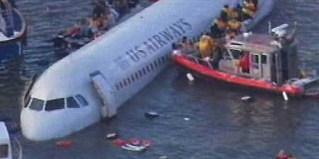 Jan. 15: A US Airways plane floats in the Hudson River in New York City after birds hit the engines and it crashed.