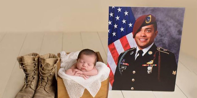 In the images, Christian sleeps peacefully next to her late father’s photo taken at their Fayetteville, N.C. home.
