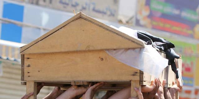 A Shiite funeral at a mosque in Baghdad