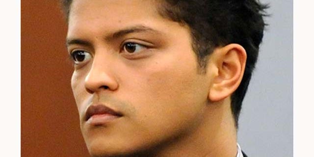 February 4, 2011: Recording artist Bruno Mars appears at the Clark County Regional Justice Center to waive his preliminary hearing on felony drug possession charges in Las Vegas, Nev. Mars, whose legal name is Peter Hernández, was arrested last September at the Hard Rock Hotel & Casino for possession of cocaine.