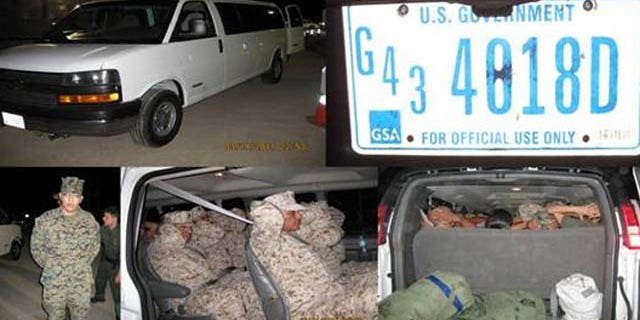 Clad in U.S. Marine uniforms, the illegal immigrants were apprehended at the Campo Border Patrol Westbound I-8 checkpoint at 11 p.m. on March 14 near Pine Valley, Calif., according to a March 15 report by California's El Centro Border Intelligence Center.