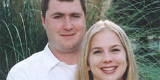 June 20, 2008: Gabe Watson, left, and his wife, Tina, pose on their engagement.