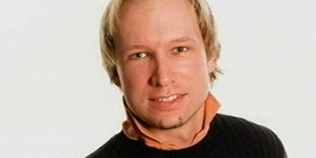 FILE- This photograph of Anders Behring Breivik, who confessed to killing at least 77 people, is broadcast by Norwegian television.