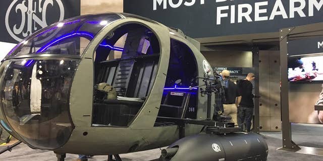 File photo of a helicopter on display at SHOT Show 2017 (Allison Barrie)