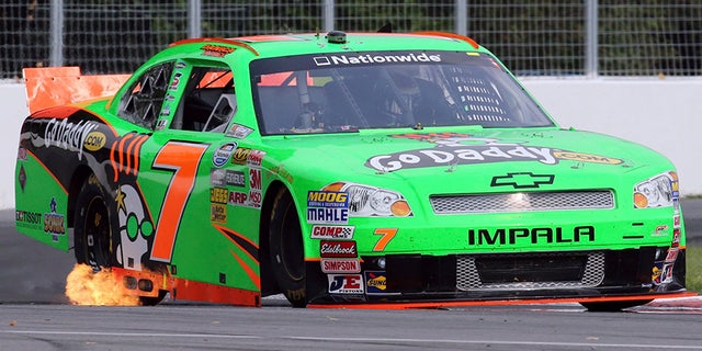 Patrick driving her NASCAR Nationwide Series Chevy in 2012.