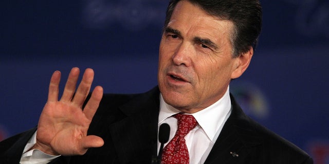 Texas Gov. Rick Perry, who is a presidential candidate, says he opposes building a fence along the U.S.-Mexican border, but supports a National Guard presence there.