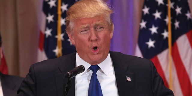 PALM BEACH, FL - MARCH 01: Republican Presidential frontrunner Donald Trump speaks to the media at his Mar-A-Lago Club on Super Tuesday, March 1, 2016 in Palm Beach, Florida. Trump held a press conference, flanked by New Jersey Governor Chris Christie, after the polls closed in a dozen states nationwide. (Photo by John Moore/Getty Images)