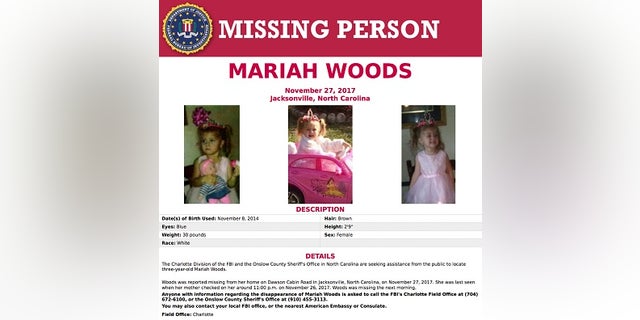 Authorities in North Carolina have positively identified the body of a 3-year-old girl who was reported missing from her home 10 days ago.