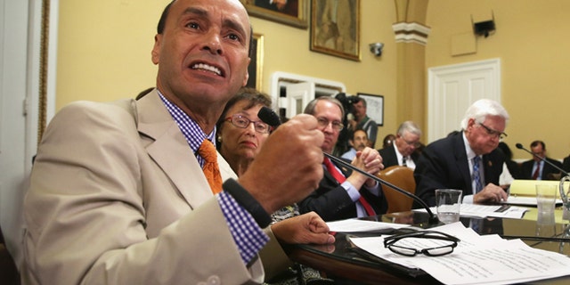 WASHINGTON, DC - AUGUST 01: (L-R) U.S. Rep. Luis Gutierrez (D-IL) speaks as Rep. Nita Lowey (R-NY), and Rep. Hal Rogers (R-KY) and Rep. Bob Goodlatte (R-VA) listen duirng a House Rules Committee meeting August 1, 2014 on Capitol Hill in Washington, DC. The House came back on Friday, a day after its scheduled summer recess, trying to finish up a border supplemental spending bill that was pulled from the floor the day before because of a shortage of votes. (Photo by Alex Wong/Getty Images)