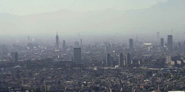 An aerial early morning view of Mexico City.