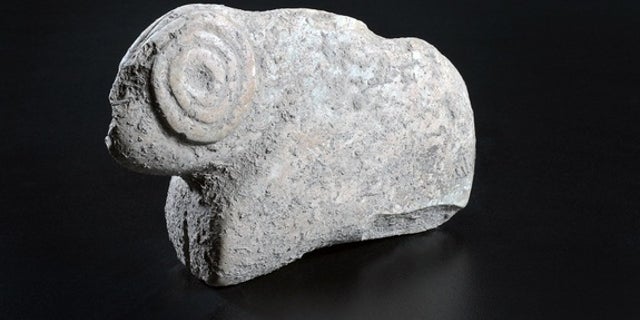 This limestone figurine of a ram, found in Israel, is about 9,500 years old.
