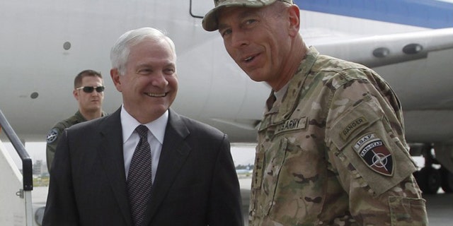 June 4: Secretary of Defense Robert Gates, left, is greeted in Kabul by General David Petraeus. Gates arrived on his final trip to Afghanistan as Pentagon chief on Saturday, acknowledging Americans have grown tired of war but warning that success was imperative because failure would be the most costly result.
