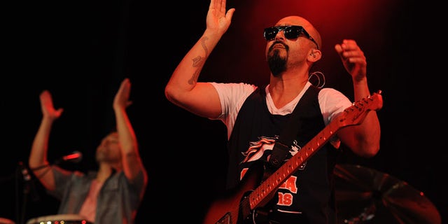 BYRON BAY, AUSTRALIA - APRIL 21: Raul Pacheco of Ozomatli performs live for fans at the 2014 Byron Bay Bluesfest on April 21, 2014 in Byron Bay, Australia. (Photo by Matt Roberts/Getty Images)