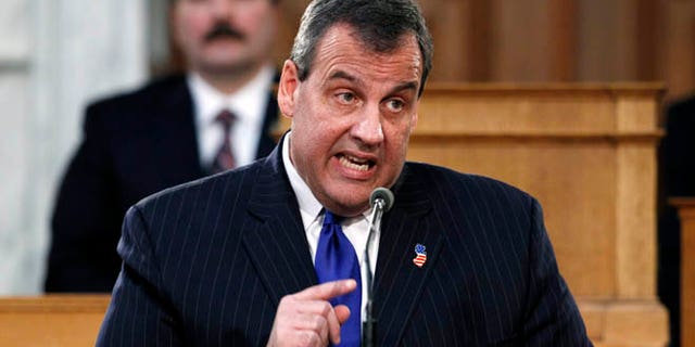 New Jersey Gov. Chris Christie delivers his budget address, Tuesday, Feb. 24, 2015, in Trenton, N.J. Christie, who is considering a run for president in 2016, announced that the New Jersey Education Association â the state's largest teachers union and long one of his main political foils â has signed onto a "road map" for further reforms. He'll call on state lawmakers to join with him. (AP Photo/Mel Evans)