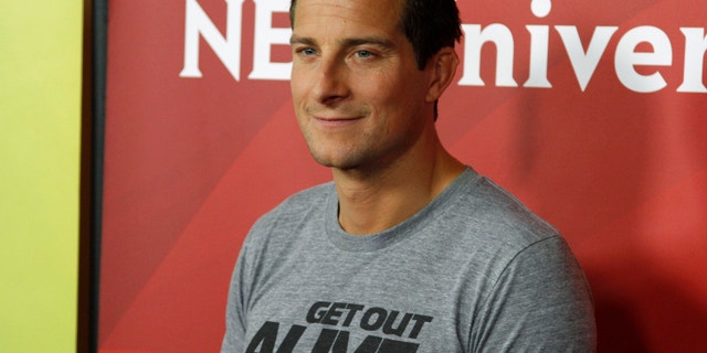Television personality Bear Grylls arrives at the 2013 NBCUniversal Summer Press Day at The Langham Huntington Hotel and Spa in Pasadena, California, April 22, 2013.