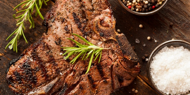 Grilled BBQ T-Bone Steak with Fresh Rosemary
