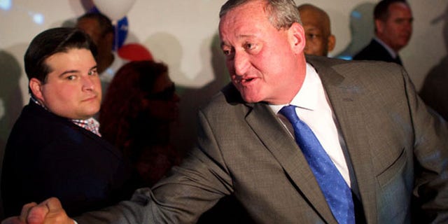 FILE: Jim Kenney greets supporters after winning the Democratic primary for Mayor of Philadelphia.