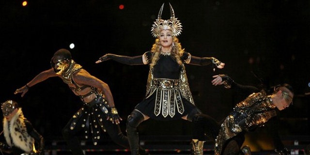 Feb. 5, 2012: Madonna performs during the halftime show at the NFL Super Bowl XLVI football game between the New York Giants and the New England Patriots in Indianapolis, Indiana.