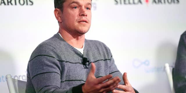 January 23, 2016. Actor Matt Damon, co-founder of Water.org, takes part in a panel discussion on the global water crisis during the 2016 Sundance Film Festival.
