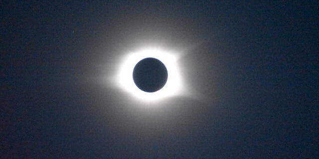 The solar eclipse as seen in Clemson, S.C. on Aug. 21, 2017.