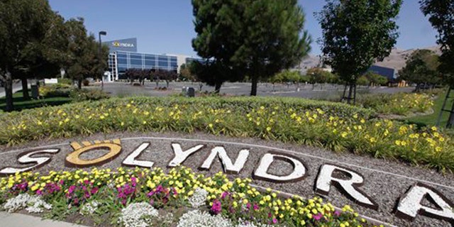 The exterior view of bankrupt Solyndra is seen in Fremont, Calif., Sept. 16.