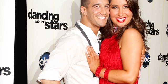 Bristol Palin, daughter of former Alaska Governor Sarah Palin, and professional dancing partner Mark Ballas pose backstage after the premiere of ABC's series "Dancing with the Stars Season 11" in Los Angeles September 20, 2010. REUTERS/Fred Prouser (UNITED STATES - Tags: ENTERTAINMENT) - RTXSGZG