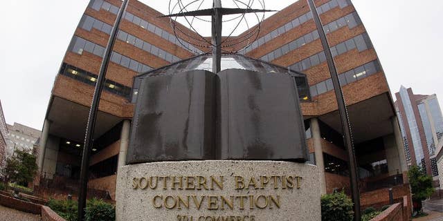 FILE -- This Dec. 7, 2011 file photo shows the headquarters of the Southern Baptist Convention in Nashville, Tenn. The Southern Baptists lost more than 200,000 members in 2015. It's the ninth straight year of decline for the nation's largest Protestant denomination, which also saw baptisms drop by more than 10,000 in 2015. (AP Photo/Mark Humphrey, File)