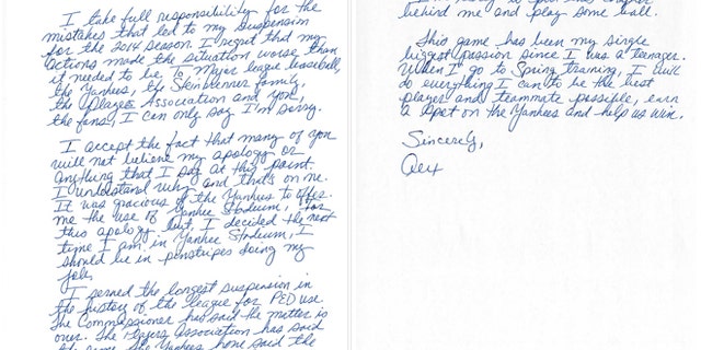 The two-page apology issued Tuesday, Feb. 17, 2015, three days before the team opens spring training.