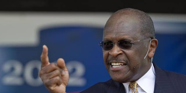 Radio host and former Godfather's Pizza CEO Herman Cain announces his bid for the 2012 GOP presidential nomination May 21. (AP Photo)