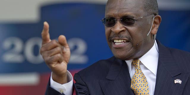 Radio host and former Godfather's Pizza CEO Herman Cain announces his bid for the 2012 GOP presidential nomination May 21. (AP Photo)