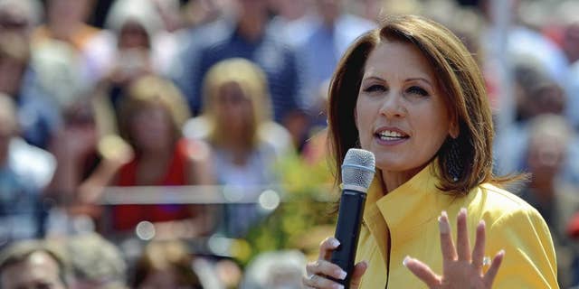 Michele Bachmann at a rally in Spartanburg, SC (AP)