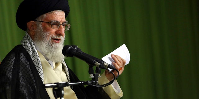 August 13, 2014: In this picture released by an official website of the office of the Iranian supreme leader, Supreme Leader Ayatollah Ali Khamenei speaks in a meeting with Iranian ambassadors in Tehran. (AP Photo/Office of the Iranian Supreme Leader)