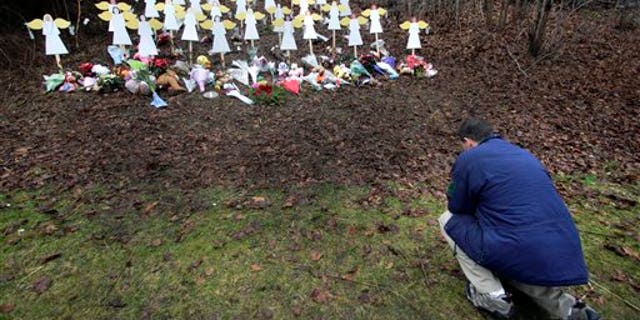 A memorial to Sandy Hook Elementary School shooting victims in Newtown, in 2012.