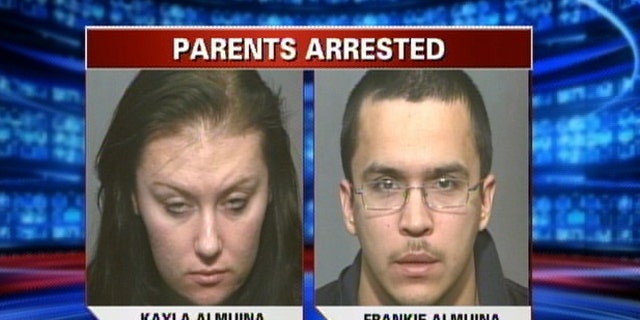 Kayla Almuina, 19, and Frankie Almuina, 20, were charged with two counts of child abuse after photos allegedly surfaced on Facebook showing their young children bound with duct tape.