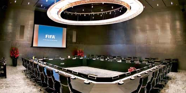 Gentlemen, you can’t fight in here, this is the War Room! A conference room at FIFA's headquarters either in Zurich, Switzerland, or in a secret bunker deep beneath a volcano in the South Atlantic. (Photo: FIFA.com)