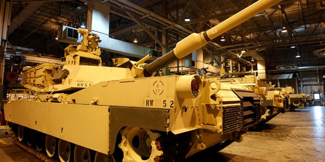 FILE: April 23, 2012: An Abrams battle tank during a tour of the Joint Systems Manufacturing Center, Lima Army Tank Plant, in Lima, Ohio.