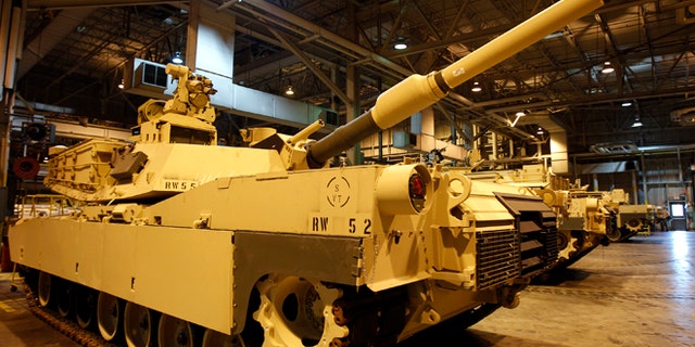 FILE: April 23, 2012: An Abrams battle tank during a tour of the Joint Systems Manufacturing Center, Lima Army Tank Plant, in Lima, Ohio.
