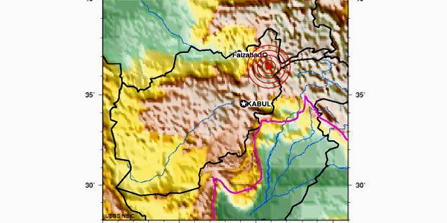 The preliminary earthquake report from the U.S. Geological Survey's National Earthquake Information Center shows the epicenter of the quake, just north of Faizabad in Afghanistan.