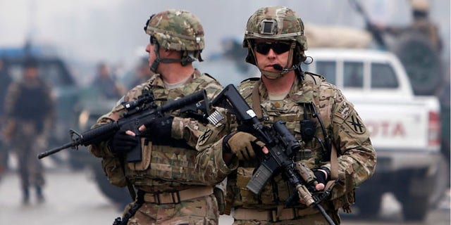 FILE: Feb. 20, 2014: U.S. troops in Kabul, Afghanistan.