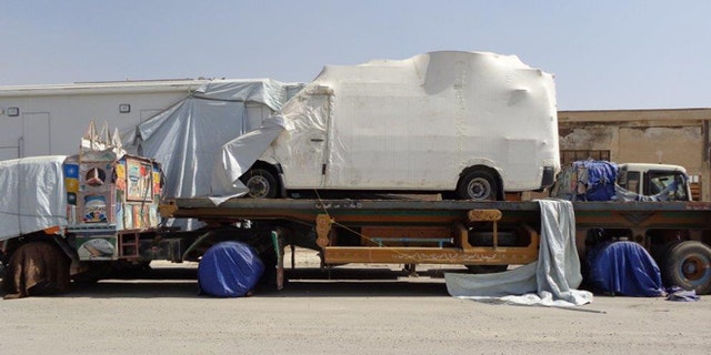 Oct. 24, 2014: A mobile TV production truck, Afghanistan.